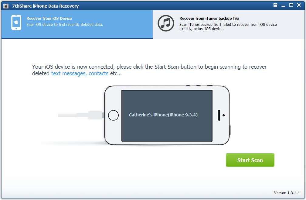 7thShare iPhone Data Recovery screenshot